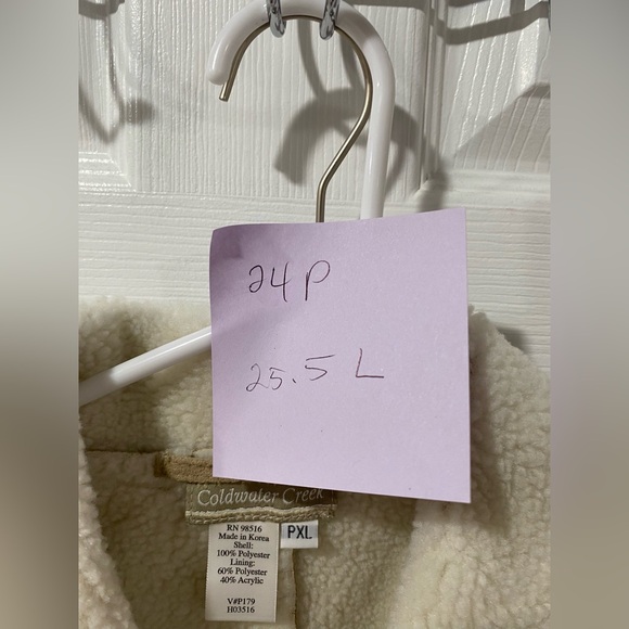 Coldwater Creek, faux suede Sherpa jacket, women’s size PXL, good condition. - Picture 3 of 5